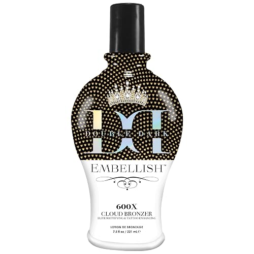 Brown Sugar Embellish Cloud Bronzer Tanning Lotion, 600X Double Dark Cloud Bronzer with Mattifying Complex, Copper Peptide & Hyaluronic Acid, 7.5 Fl
