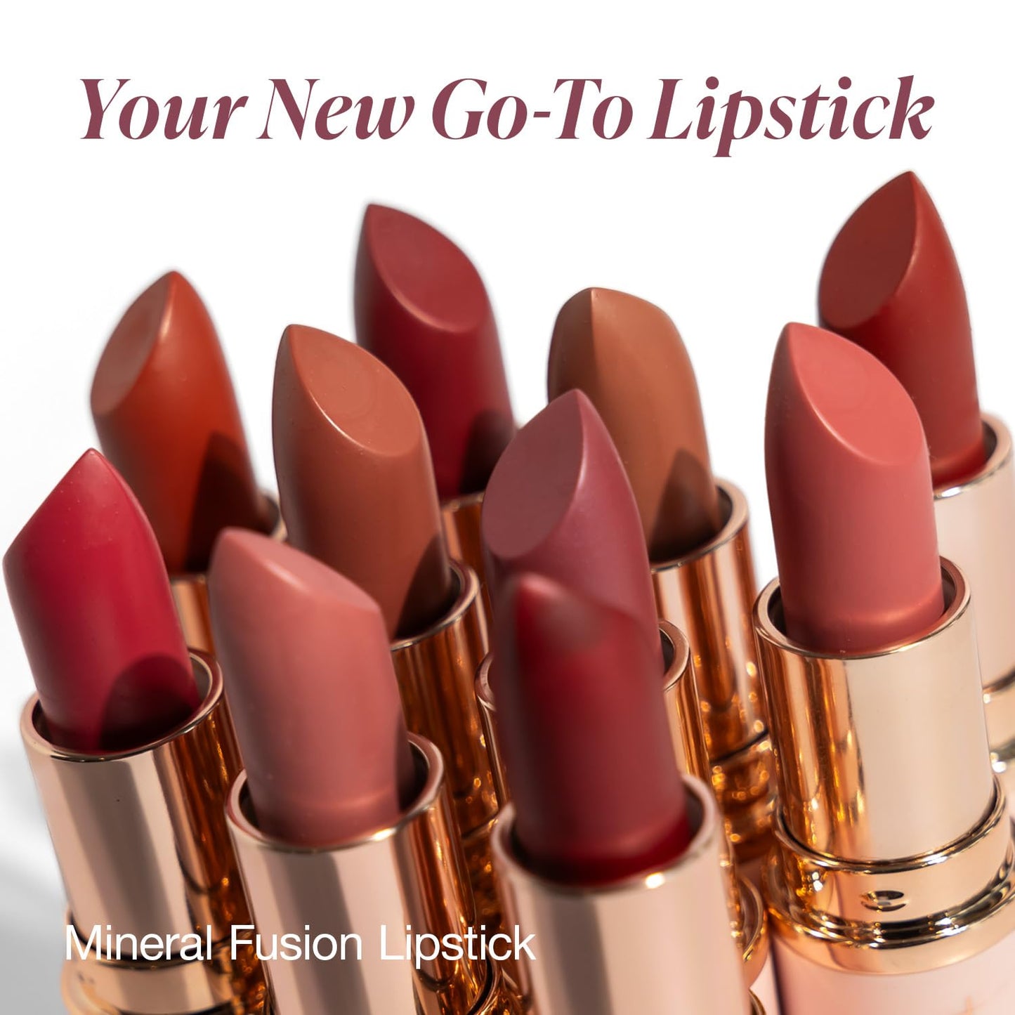 Mineral Fusion Long-Lasting Lipstick, Vivid & Smudge-Free Lip Color with Avocado Oil, Cocoa Seed Butter, Free of FD&C Dyes, Paraben and Gluten,