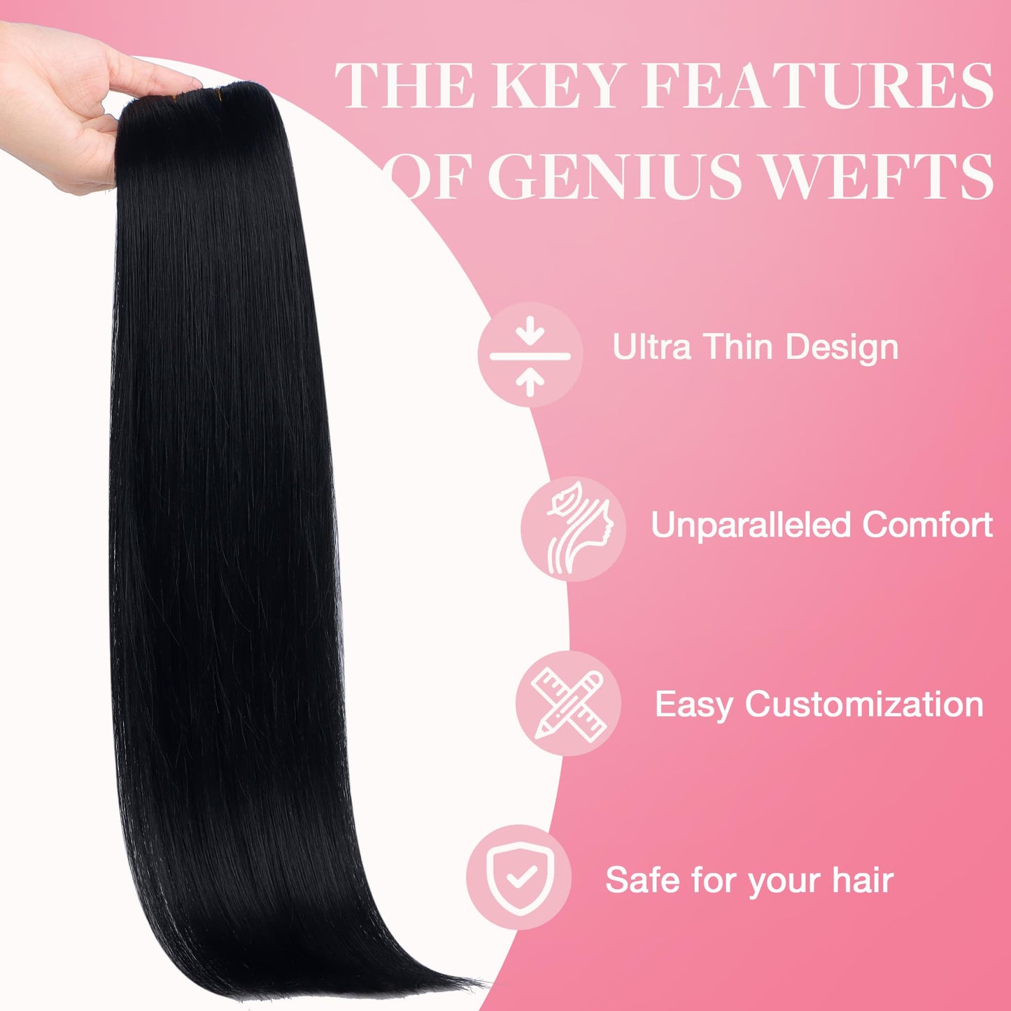 GOO GOO Wire Hair Extensions Human Hair, 2 Dark Brown Natural 14inch 75g, Invisible Wire Hair Extensions with Transparent, Seamless Fish Line Beauty and Personal Care GOO GOO
