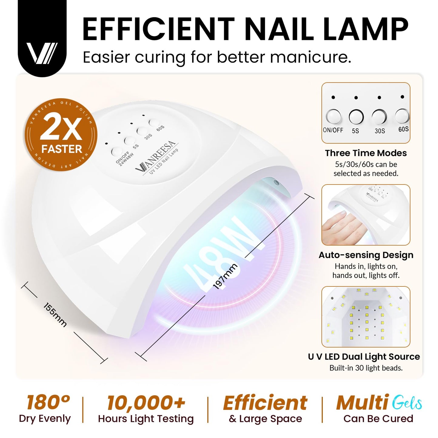 VANREESA Gel Nail Polish Kit with U V Light 53 Pcs Gel Polish Nail Set 36 Popular Colors Nail Polish Set with Base and 4 Effects Top Coat Beauty and Personal Care VANREESA