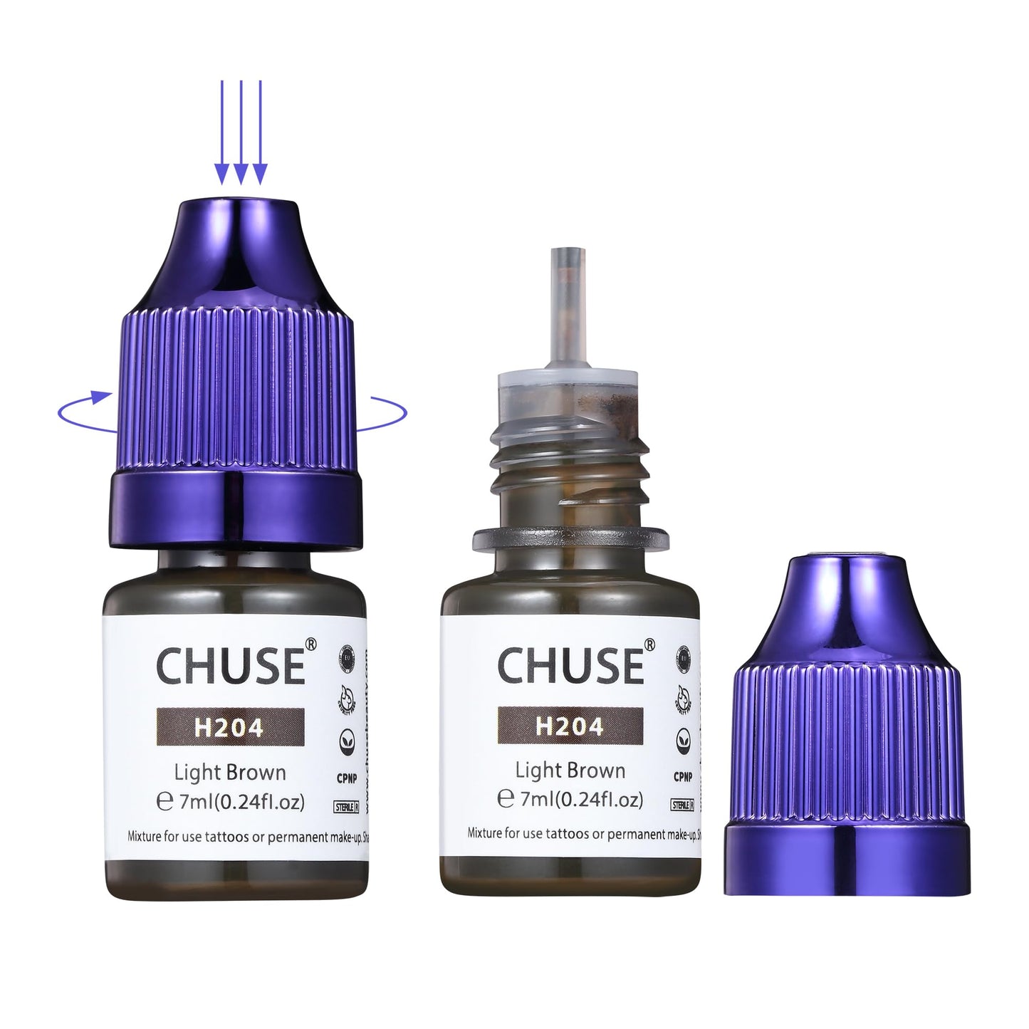 CHUSE PMU Hybrid Liquid Eyebrow Pigments 0.24oz/7ml (H204 Light Brown)