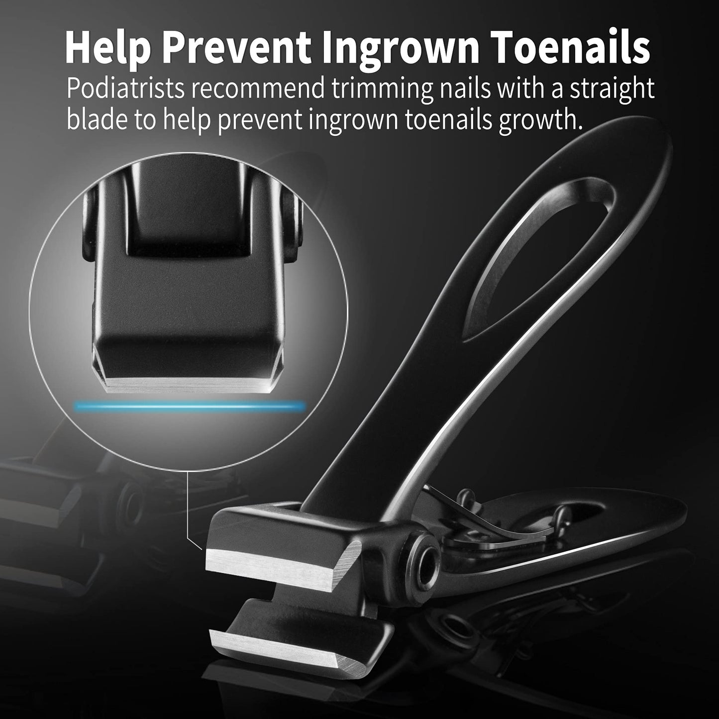 EBEWANLI Straight Nail Clipper, 17mm Wide Jaw Opening Extra Large Toenail Clippers for Thick Nails or Tough Fingernail & Ingrown Toenail, Heavy Duty