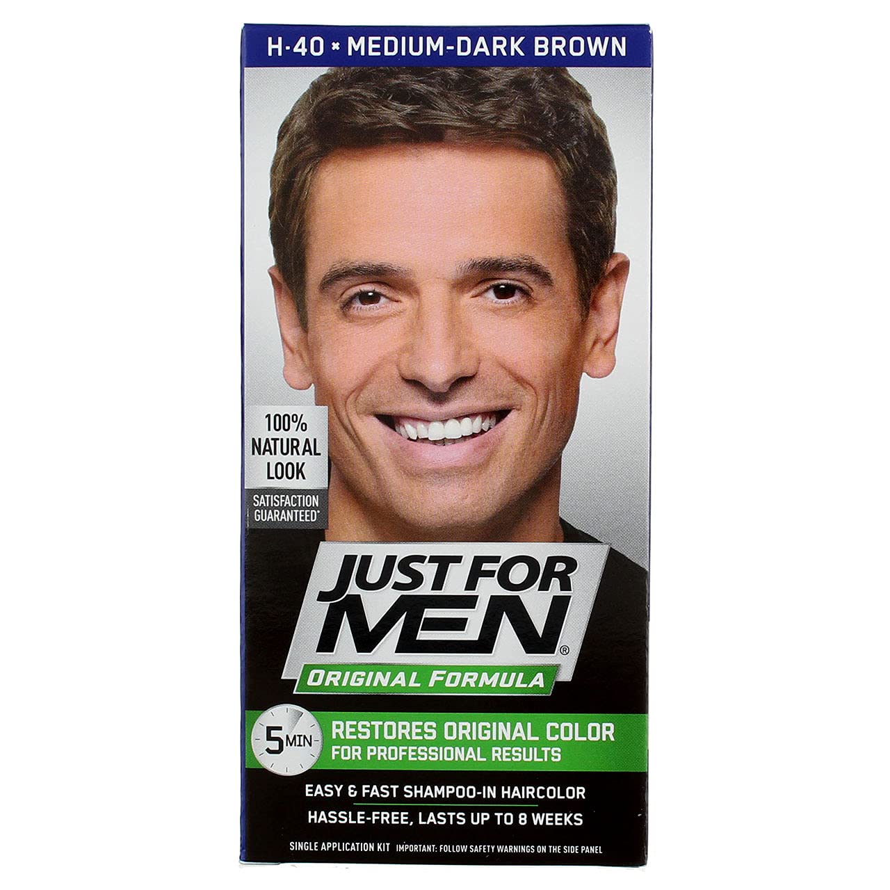 JUST FOR MEN Hair Color H-40 Medium Dark-Brown 1 ea (Pack of 2)
