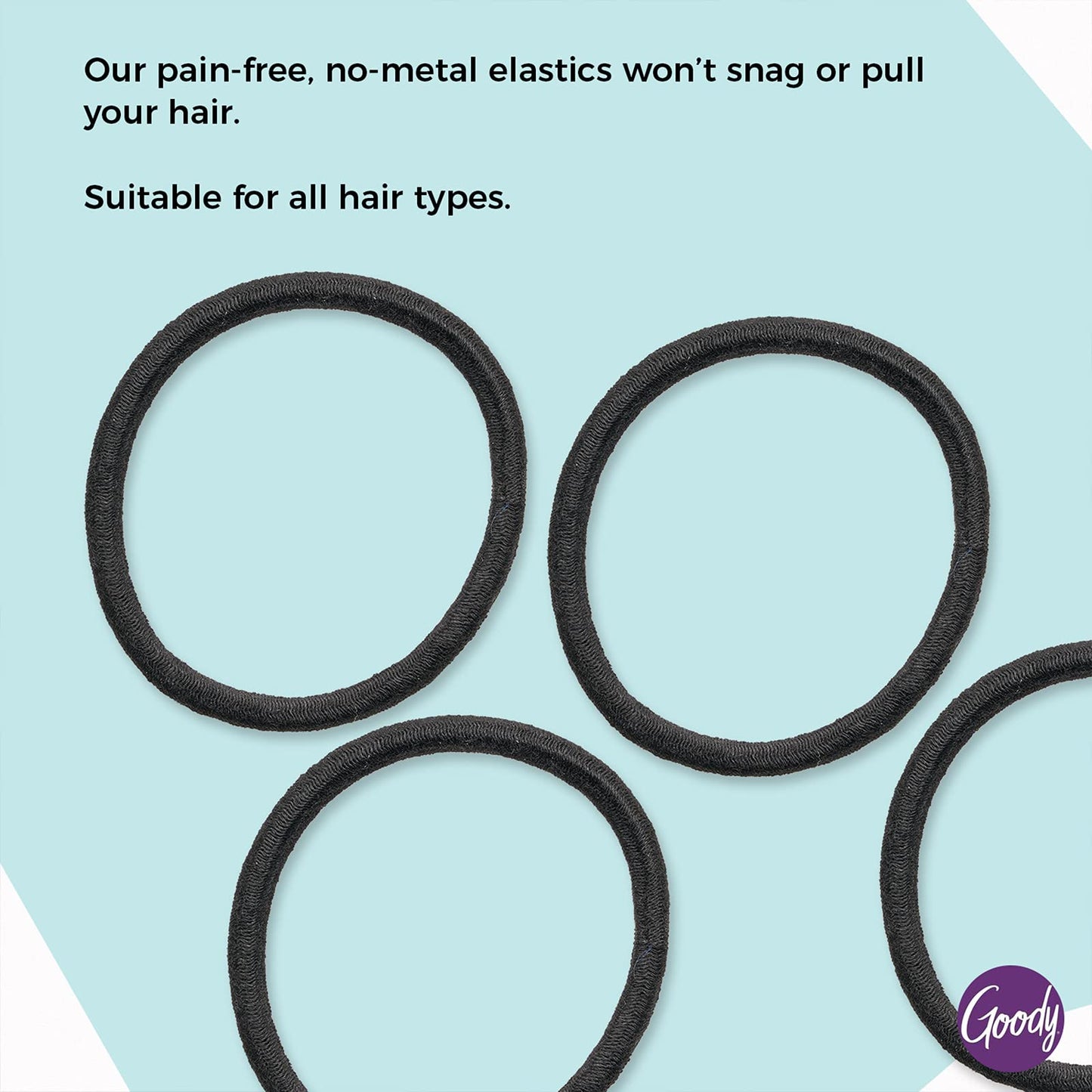 Goody Ouchless Hair Elastics - No Pull, No Breakage, Tangle-Free Hold for Thick, Curly, Coily & Textured Hair - 30 Count, Black, Long-Lasting Ponytail Beauty and Personal Care GOODY