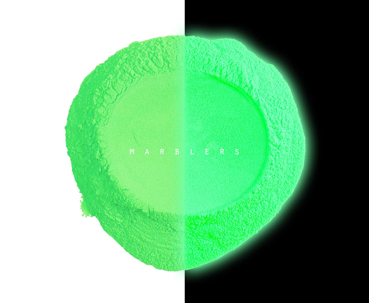 MARBLERS Glow-in-The-Dark Powder [Glow Green] 0.28oz (8g) | Matte| Dye | Pigment | Non-Toxic | Vegan | Cruelty-Free | Eyeshadow, Nail Polish, Nail Art