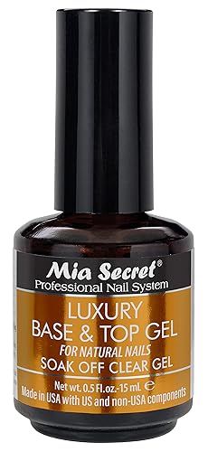 Mia Secret Luxury Base and Top Coat - Clear Gel Polish - 15ml - High Gloss - Gelux Compatible