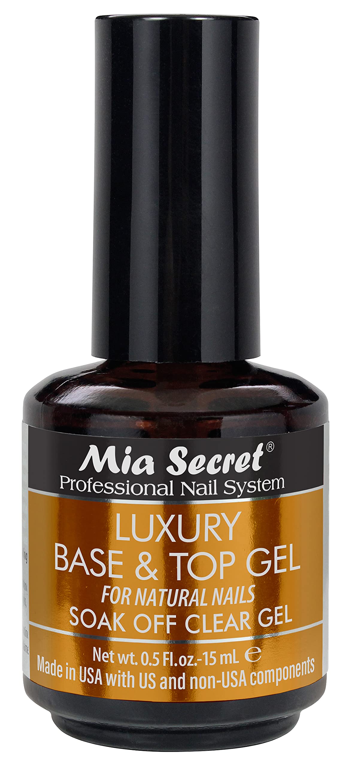 Mia Secret Luxury Base and Top Coat - Clear Gel Polish - 15ml - High Gloss - Gelux Compatible