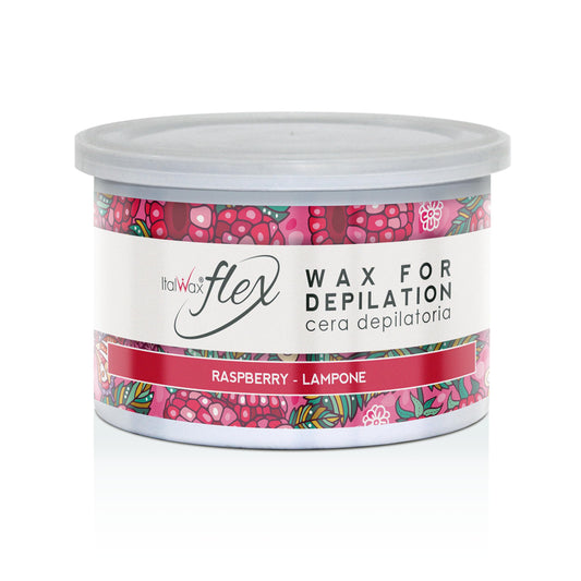 Italwax Flex Raspberry - 14oz (397 g) - Soft wax tin for hair removal - Uncented - Liposoluble syntetic formulation - Ideal for waxing all body area Beauty and Personal Care Italwax
