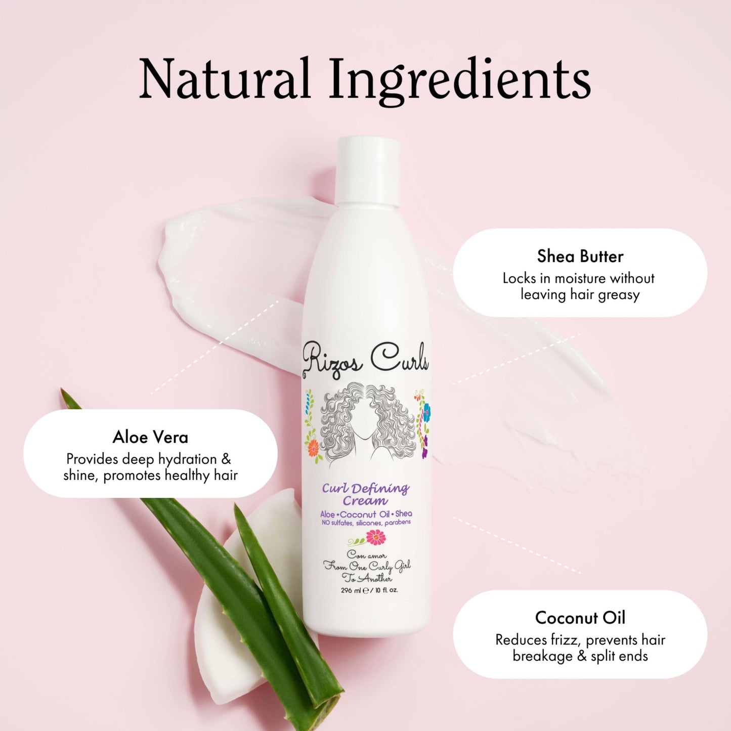 Rizos Curls Trio Bundle, Hydrating Shampoo & Deep Conditioner & Curl Cream Bundle, Gently Cleanse and Hydrate Curly Hair, Style & Define Curls