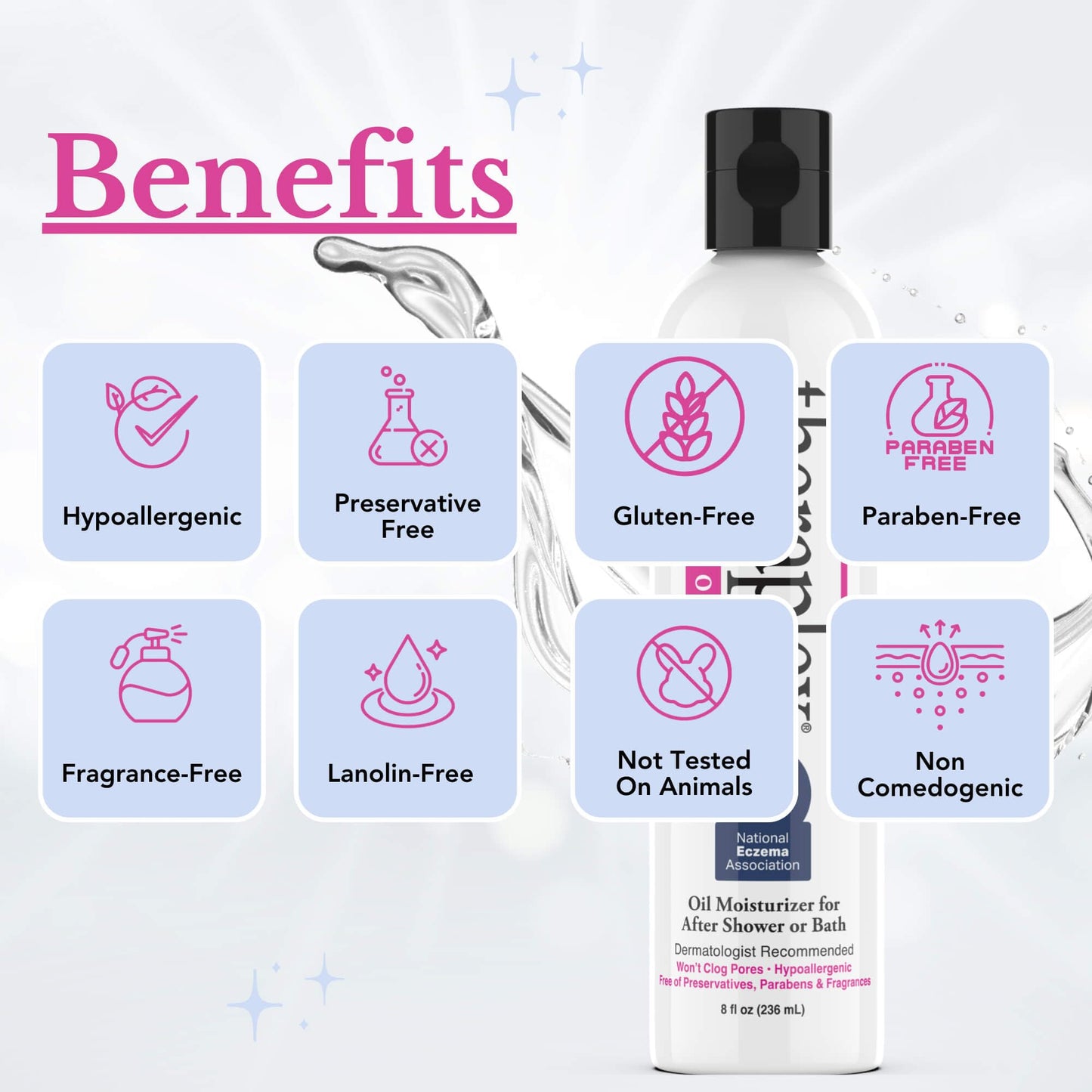 Theraplex Clear Emollient Lotion (8 oz) - No Parabens or Preservatives, Noncomedogenic and Hypoallergenic, Fragrance Free, Dermatologist recommended