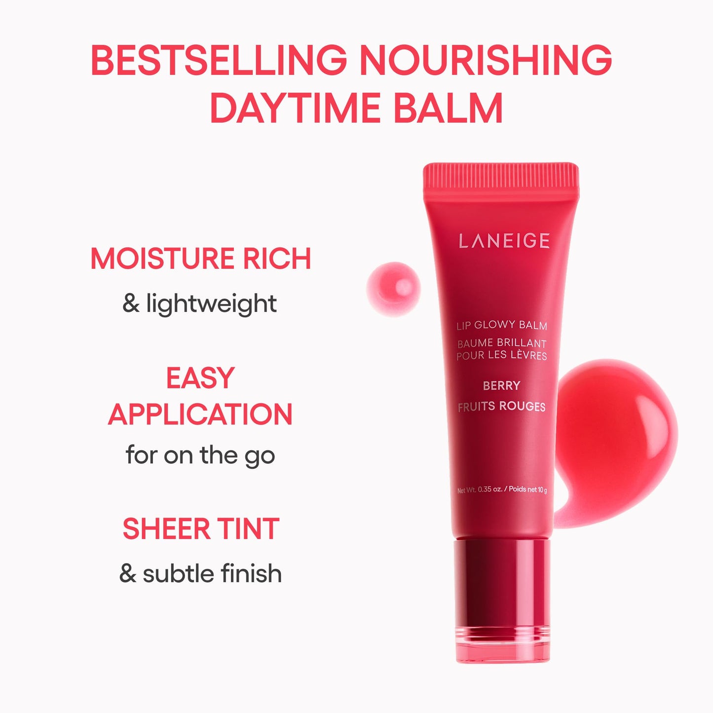 LANEIGE Lip Glowy Balm: Sheer Tinted Lip Treatment Balm Tube with Shea & Murumuru Butters for Hydrating, Moisturizing, Glossy, Non-Sticky Shine, Berry Beauty and Personal Care LANEIGE