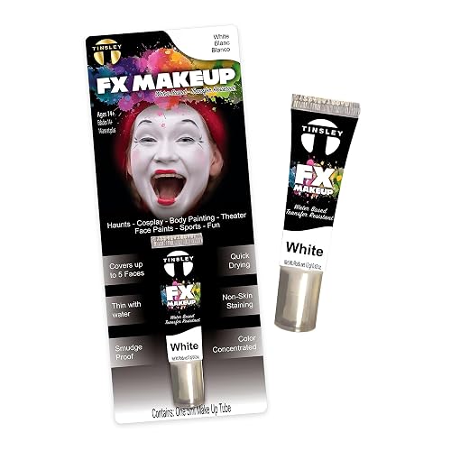 Tinsley Transfers FX Makeup - Face and Body Paint Water-Based Cream 7g / 0.24 oz Tube (White) 1 count