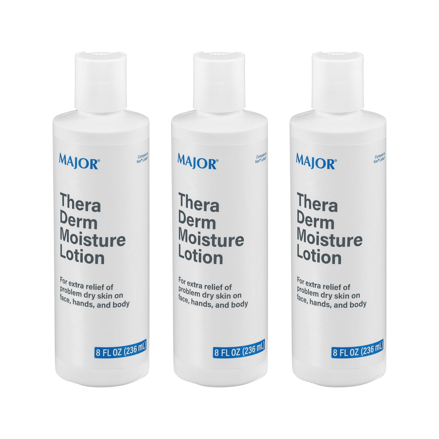 MAJOR Thera Derm Moisture Lotion - Helps Offer Dry Skin Relief on Face, Body, and Hands - 8 Fl Oz (3 Pack)