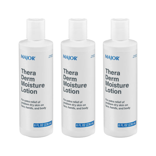 MAJOR Thera Derm Moisture Lotion - Helps Offer Dry Skin Relief on Face, Body, and Hands - 8 Fl Oz (3 Pack)