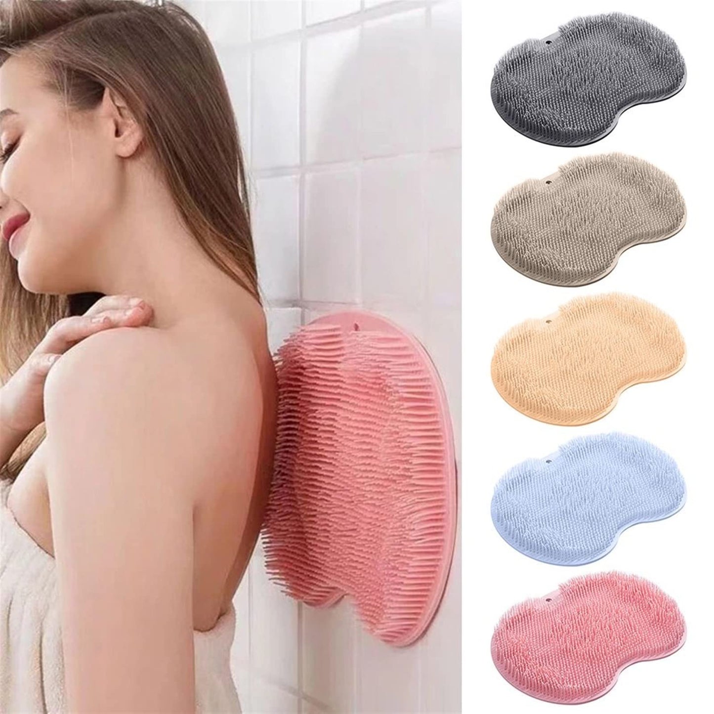 MENGKK Bath Loofahs Foot Scrubber Wash Brush Bath Pad Rub Back Sucker Bathroom Non-Slip Massage Shower Cleaning Tool(Orange) Beauty and Personal Care MENGKK