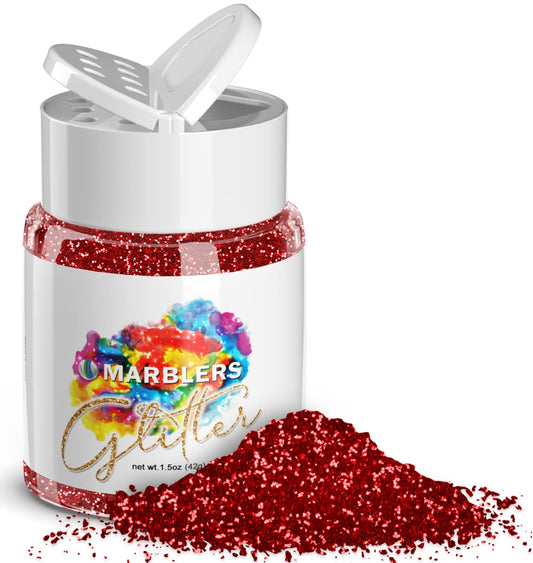 MARBLERS Twinkle Glitter [Santa Red] 1.5oz (42g) | Fine | Non-Toxic, Vegan, Cruelty-Free | Face, Body, Eyeshadow, Hair, Festival, Party Makeup | Nail