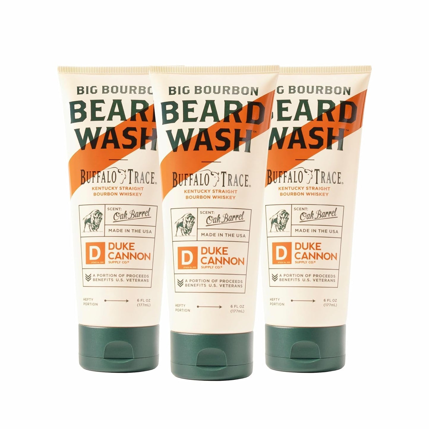 Duke Cannon Big Bourbon Beard Wash, 6oz - Hydrating Beard Cleanser with Hops Extract, Soybean Oil & Barley Protein - Woodsy Oak Barrel Scent, SLS