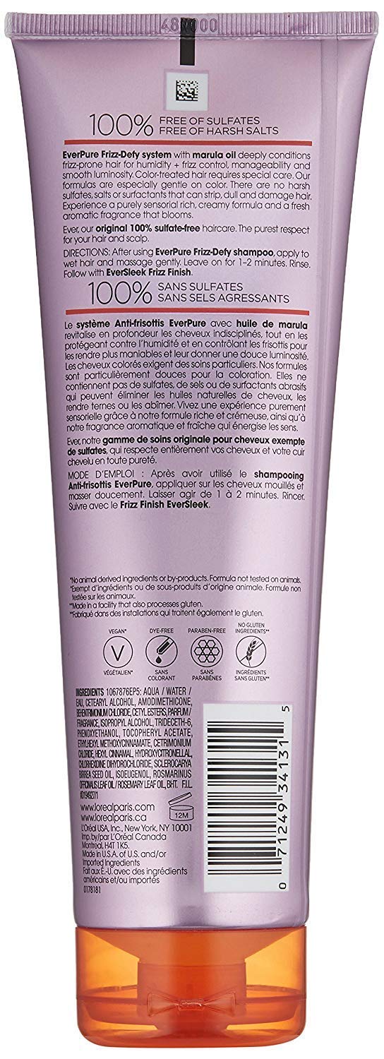 L’Oreal ParisEver Pure Frizz-Defy Marula Oil Conditioner, 8.5 Fl Oz (Pack of 2)