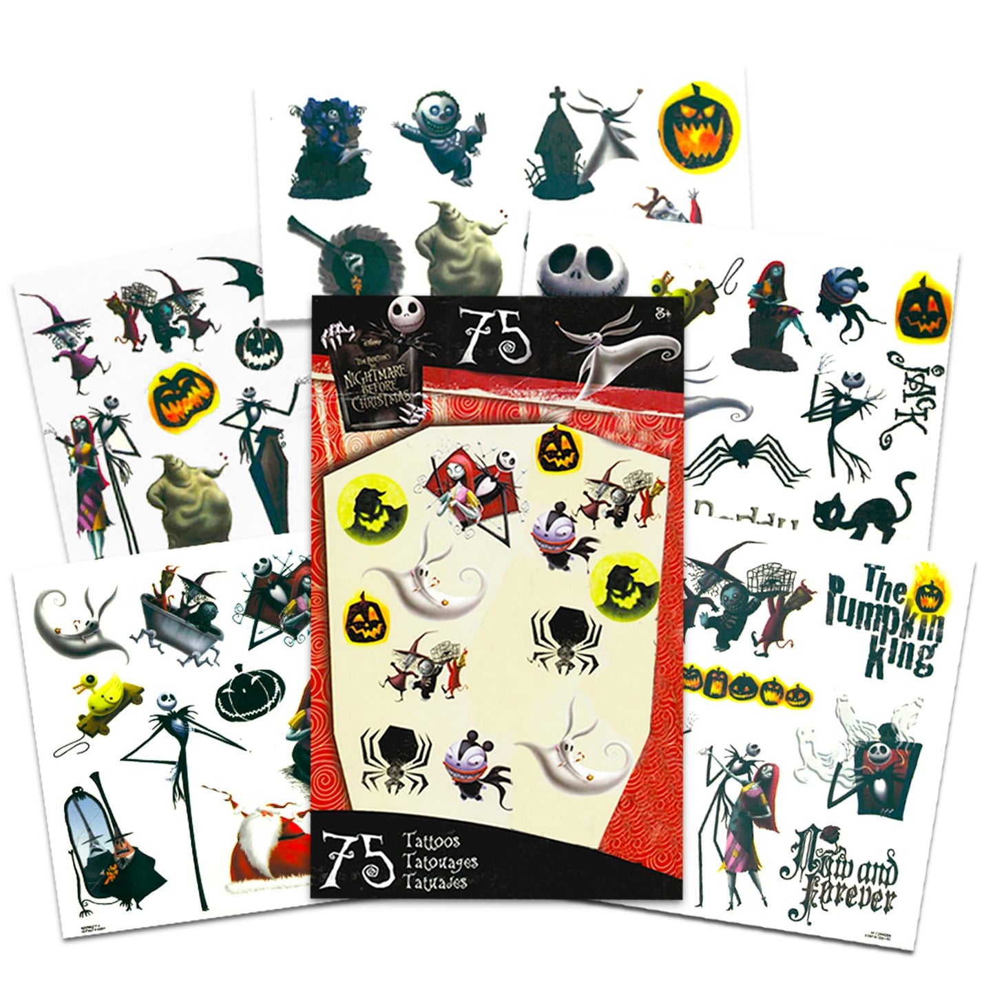 Nightmare Before Christmas School Supplies - 5 Pc Bundle Nightmare Before Christmas Backpack for Boys Girls with Temporary Tattoos, More