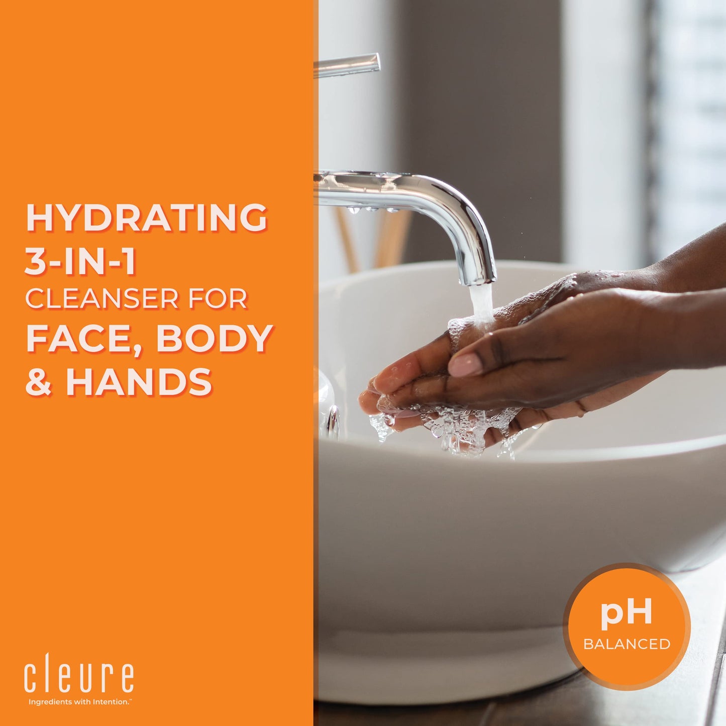 Cleure Face and Body Cleanser - Hypoallergenic, Fragrance-Free Body Wash for Sensitive Skin & Eczema - Paraben & Sulfate Free, PH Balanced Body Soap