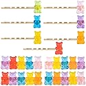 PAGOW 11 Styles Candy Hair Clips Cartoon Gummy Bear Barrettes Colorful Resin Animal Hairpins Handmade Birthday Valentines Christmas Hair Accessories
