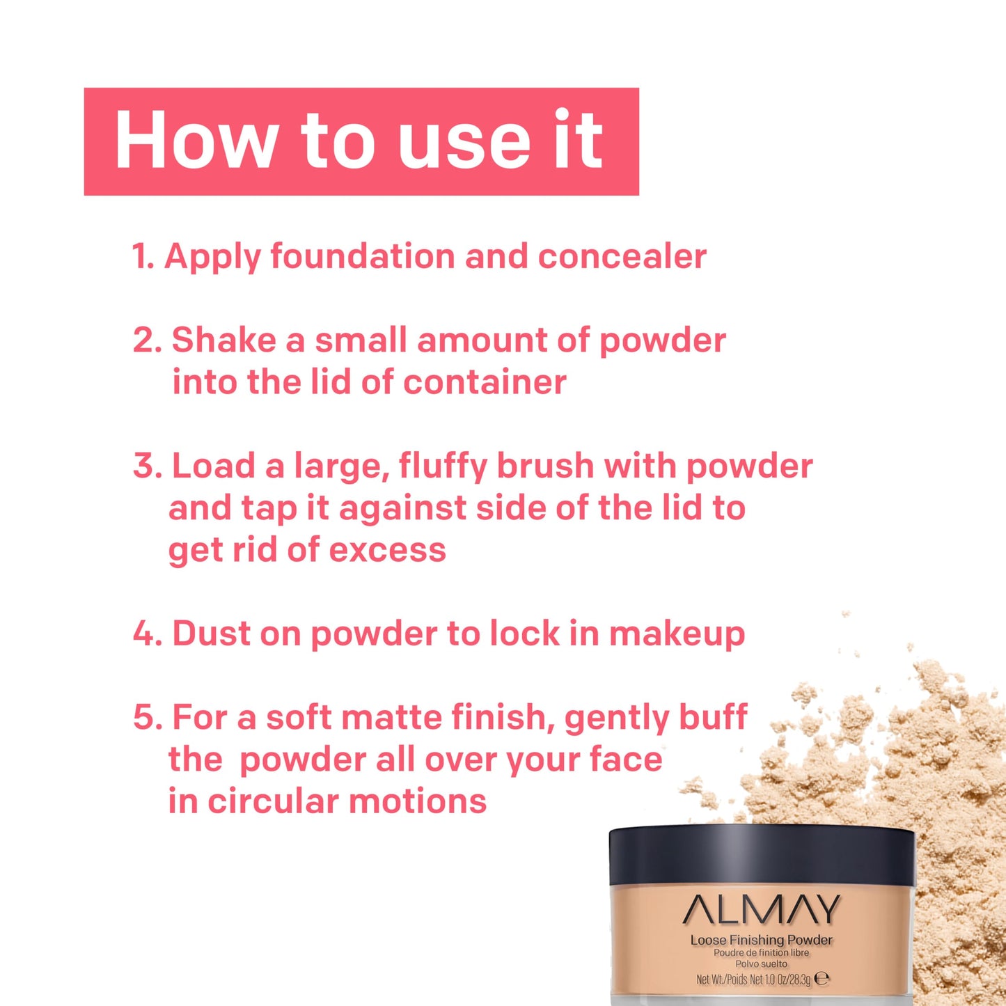 Almay Smart Shade Loose Powder, Light/100, 1.0 Ounce