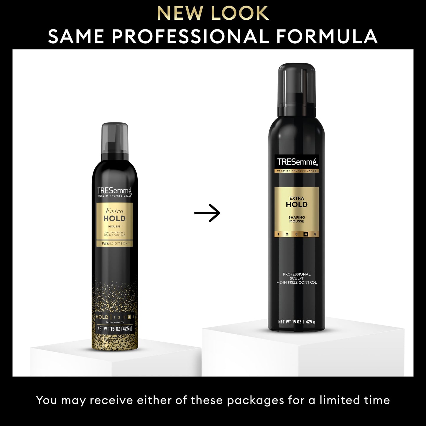 TRESemmé Extra Hold Volumizing Mousse For 24H Touchable Hold & Volume with Pro Lock Tech 15 oz