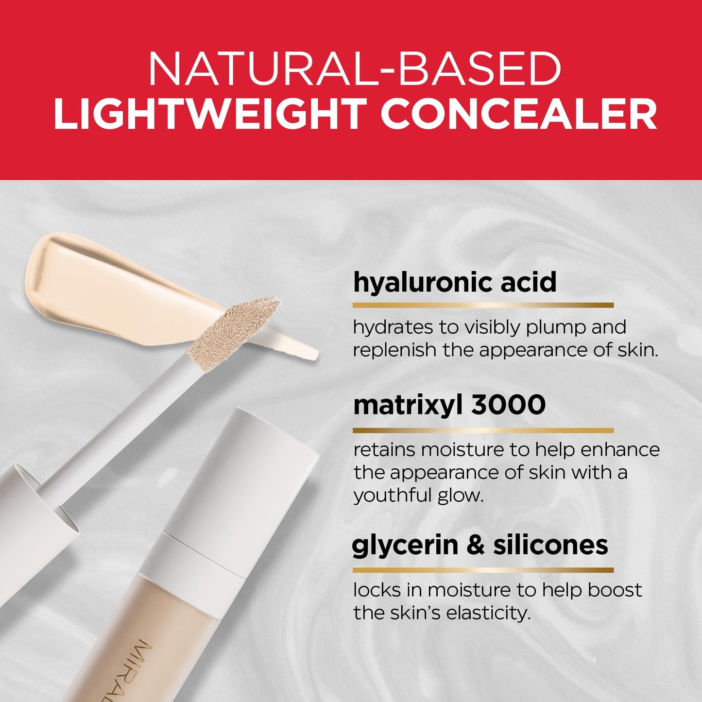 Mirabella Invincible For All Perfecting Under Eye Concealer Full Coverage - Hydrating Makeup Concealer for Dark Circles, Fine Lines & Wrinkles