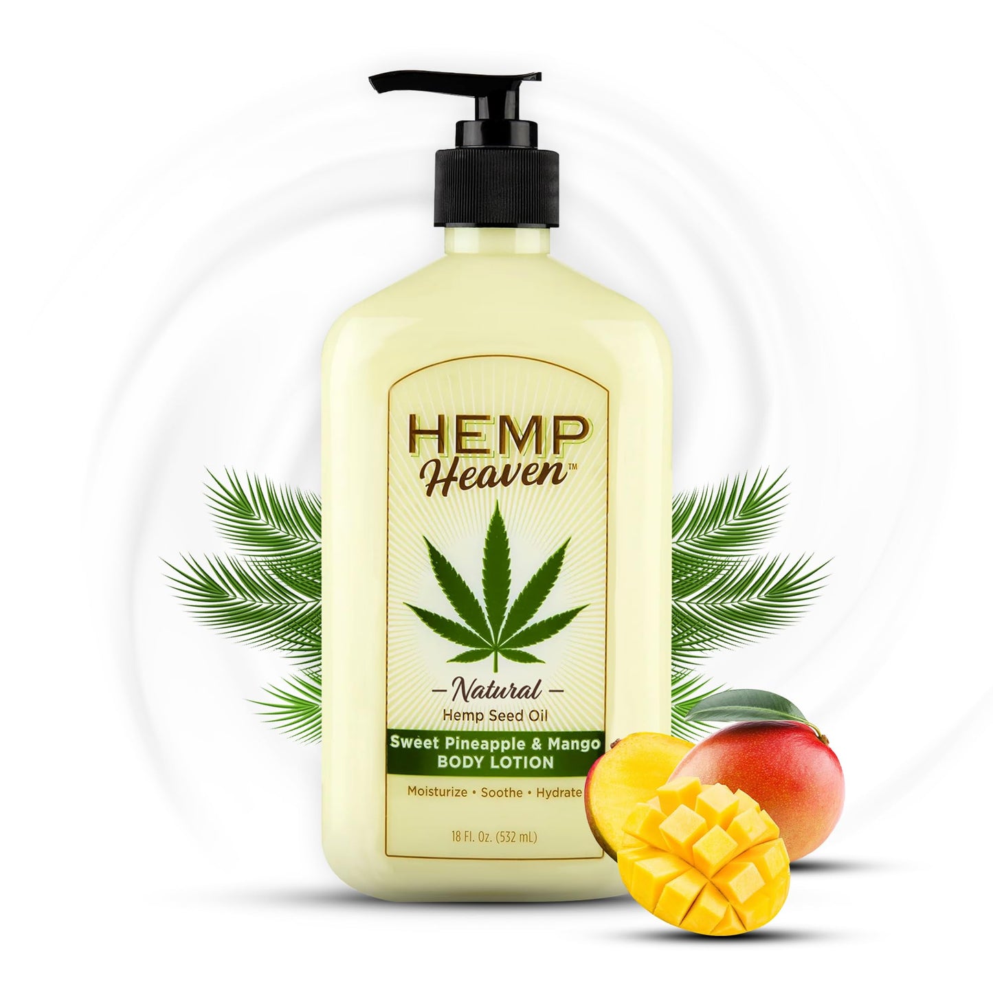 Hemp Heaven Hemp Lotion - Natural Hemp Seed Oil, Paraben-Free, 18 oz, Made in USA, Nourishing for Men & Women, EWG Verified, Anti-Aging (Sweet