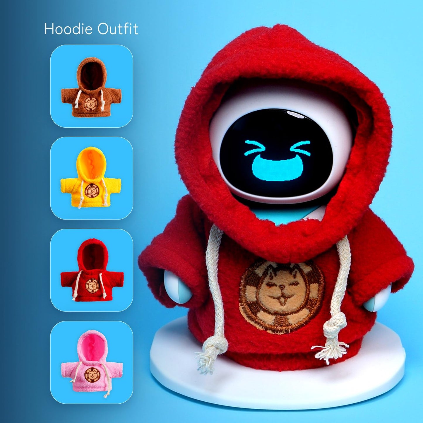 Cape & Hoodie Outfit Set for Eilik - 4 Pcs Furry Hoodie in Four Colors & 4 Pcs Furry pet Cape in Four Styles. Ideal for Dressing Eilik and Other…