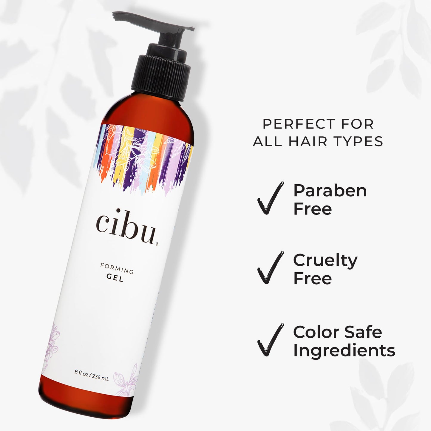 CIBU Forming Gel - No Flake Hair Gel for Men and Women - Alcohol and Fragrance Free - Extra Hold - Hydrolyzed Wheat Protein Hemp and Argan Seed Oils