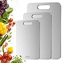 Titanium Cutting Boards Set of 3, Titanium Cutting Boards for Kitchen, 100% Double-sided titanium cutting boards,separate raw and cooked food…