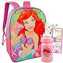 The Little Mermaid Backpack for Kids Set - Bundle with 15" Ariel Backpack, Stickers, Water Pouch, More | Disney The Little Mermaid Backpack for Girls