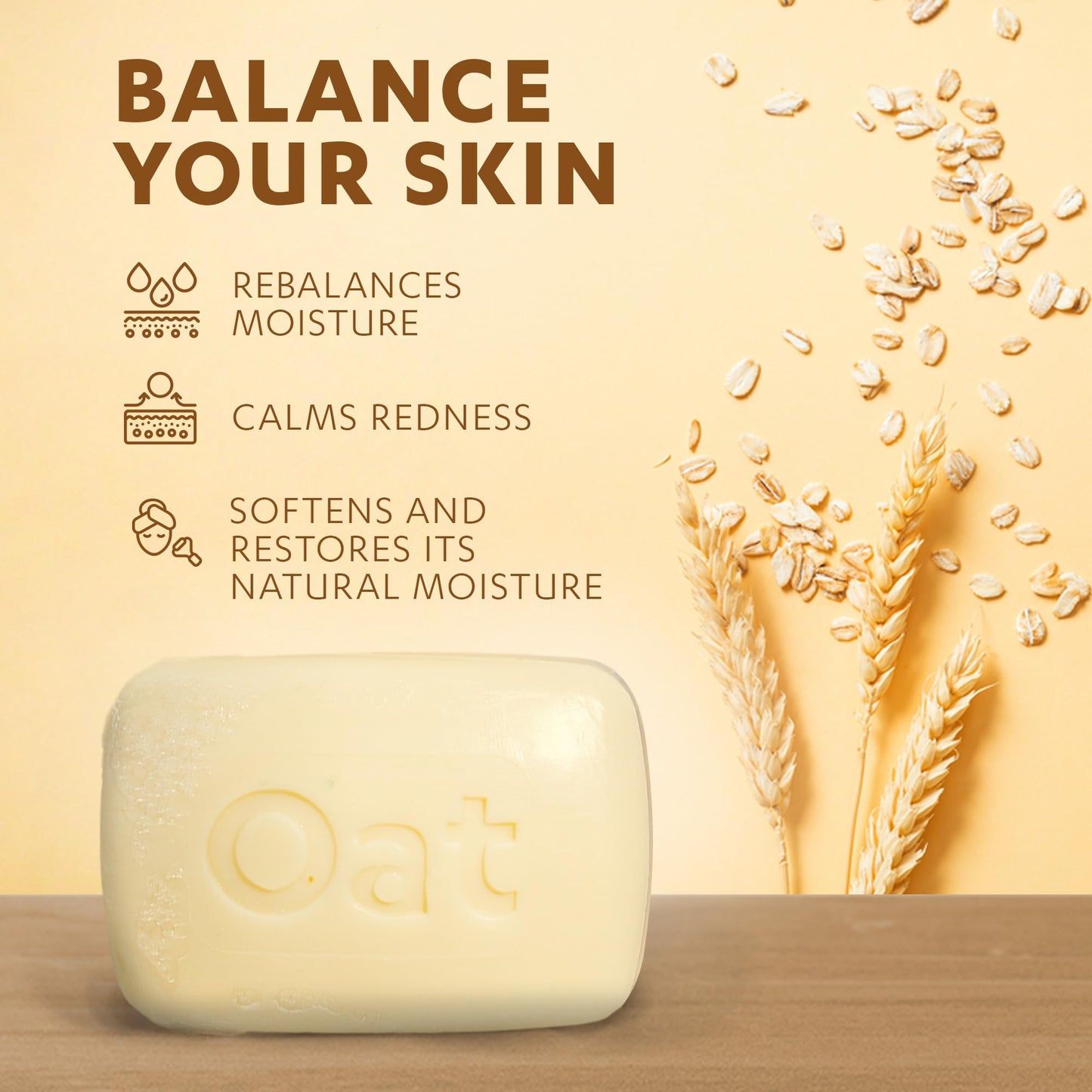 Grisi Oatmeal Bar Soap - Gentle Daily Body &Face Cleanser with Natural Oats - Hydrating, Soothing & Nourishing Soap for All Skin Types - Ideal for the