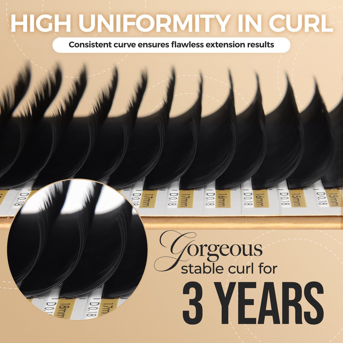 LASHVIEW D Curl 13mm Silk Fake Eyelash Extensions 0.20 Thickness Thick Lashes Semi-Permanent Eyelashes Natural Individual Application for Professional