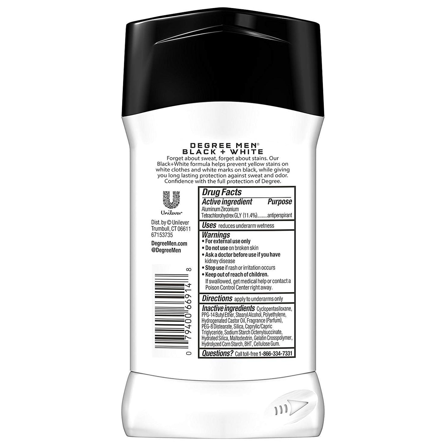 Degree Motionsense Antiperspirant For Men - Ultraclear Black + White - Fresh - Net Wt. 2.7 Oz (76 G) Per Stick - Pack Of 3 Sticks3 Beauty and Personal Care Dégree