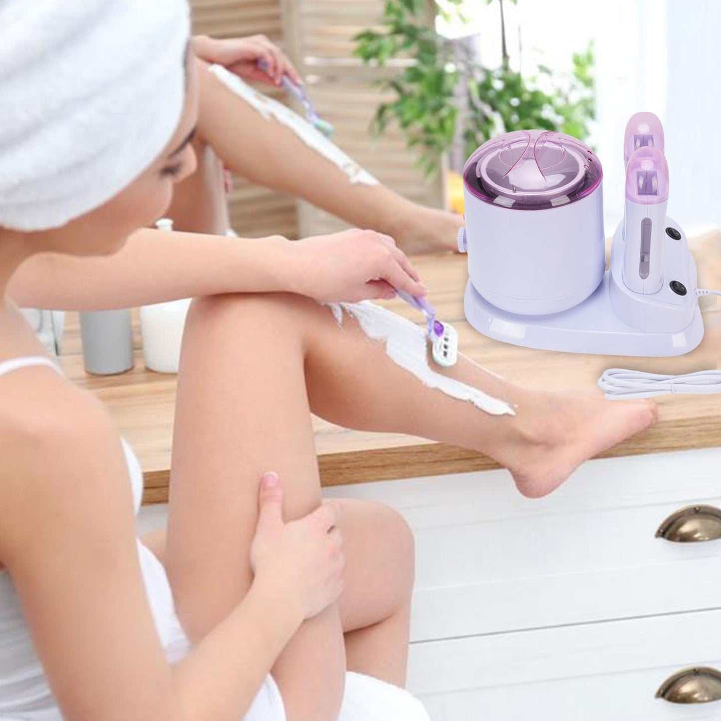 LUCKDANO 180W Roll Wax Machine, Transparent Lid with Knob Temperature Control, Dual Roller Design for Home and Professional Use (US Plug 110V) Beauty and Personal Care LUCKDANO
