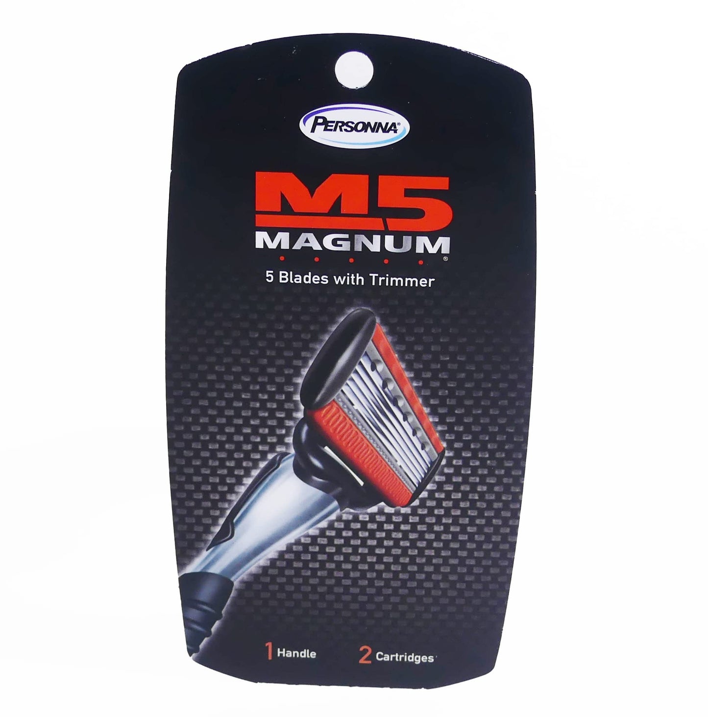 Personna M5 Magnum System Handle with Tray and 2 Refill Cartridges, Orange