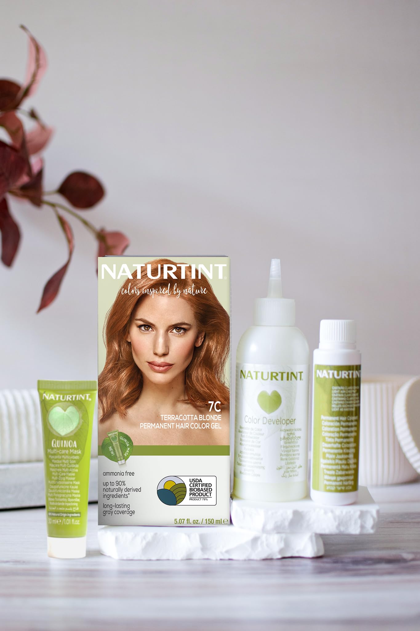 Naturtint 7C Terracotta Blonde Permanent Hair Color (Pack of 1), Ammonia Free, Vegan, Cruelty Free, up to 100% Gray Coverage, Long Lasting Results