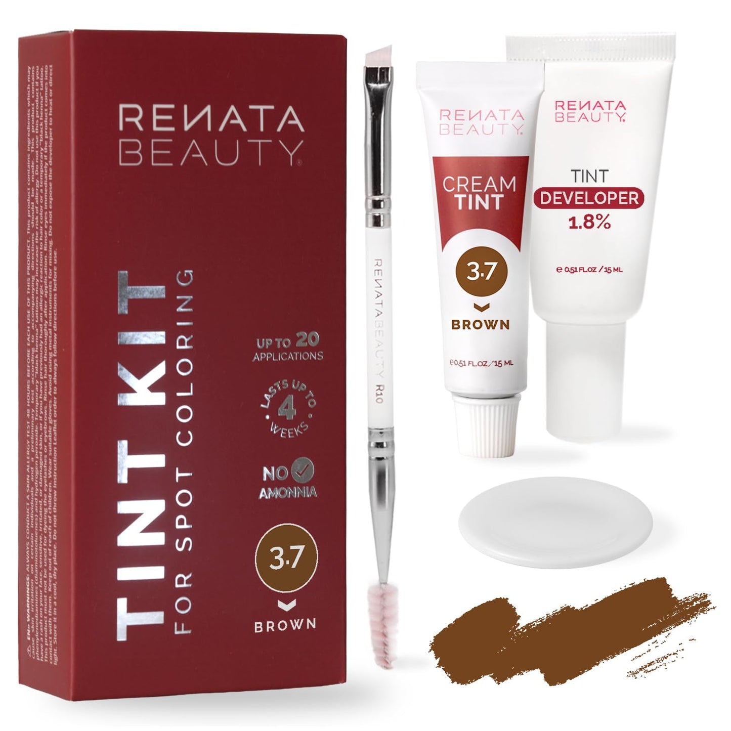 RB RENATA BEAUTY Tint Kit - Cream Hair Dye Kit with Developer and Application Brush for Spot Coloring - Covers Gray Hairs, Smudge-Proof, Long-Lasting Beauty and Personal Care RB RENATA BEAUTY Default Title