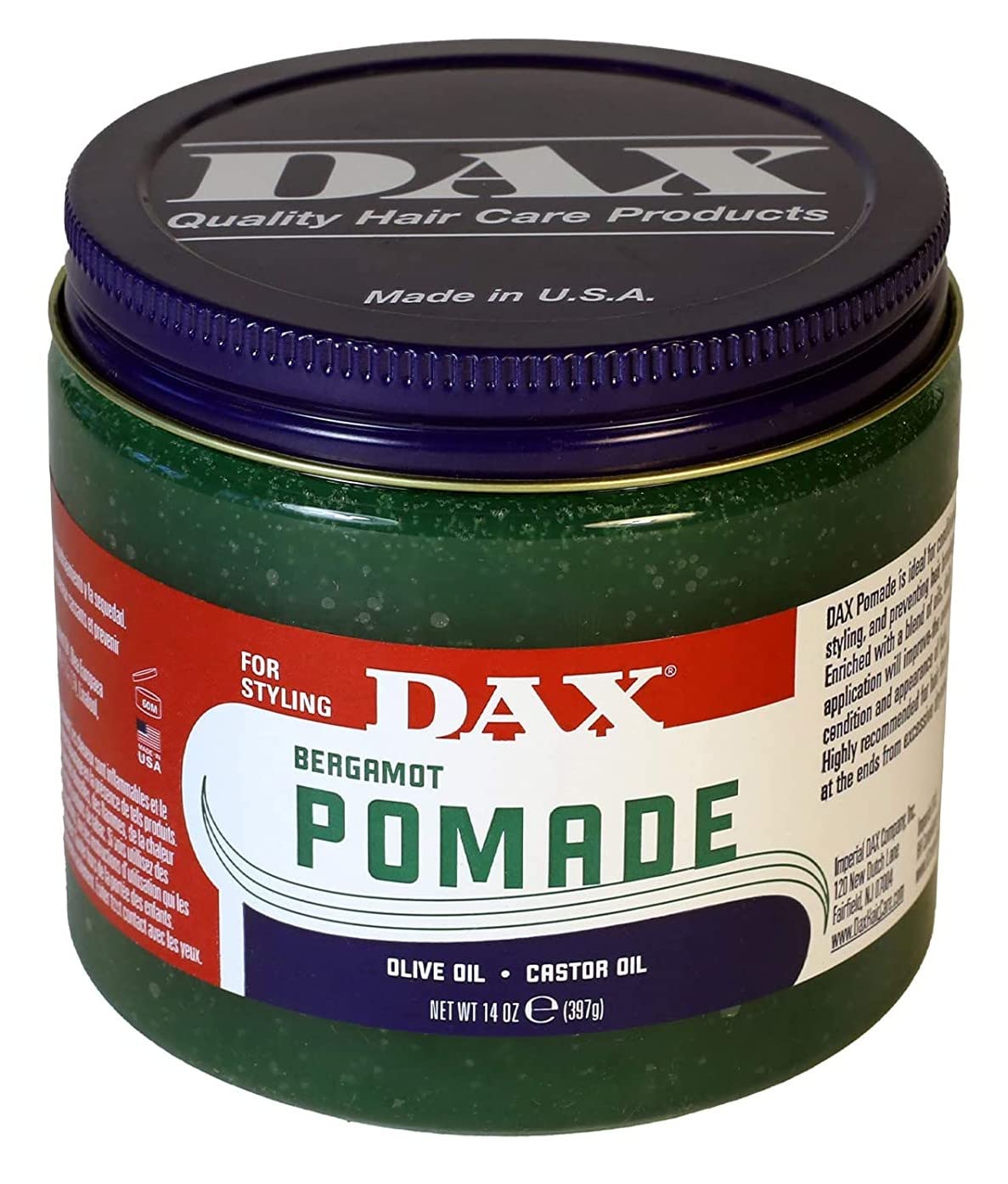Dax Pomade (Bergamot) 14 Ounce Jar (414ml) (6 Pack)