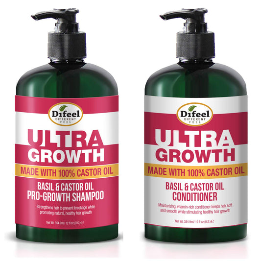 Difeel Ultra Growth Shampoo and Conditioner Set - Includes 12 oz Each of Shampoo and Conditioner, Promotes Growth, Ideal for Thinning Hair, Basil Beauty & Personal Care Difeel