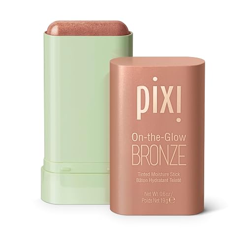 Pixi On-the-Glow Bronze - SoftGlow, Hydrating Tinted Moisture Bronzer Stick with Ginseng, Aloe Vera & Fruit Extracts, For Cheeks & Lips, 19g / 0.6oz