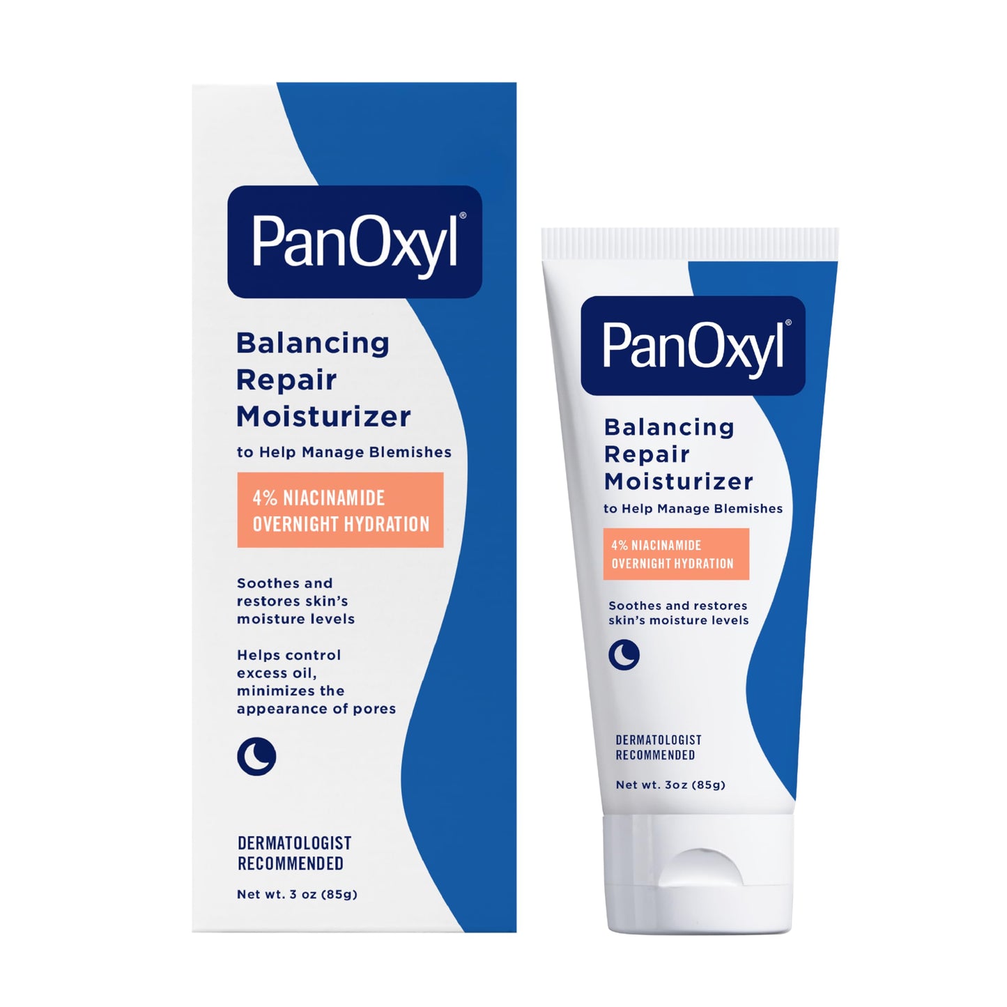 PanOxyl PM Balancing Repair Moisturizer with Niacinamide, Ceramides and Cica, Hydrating Face Moisturizer, Acne Prone Skin and Dry Skin Beauty and Personal Care PanOxyl