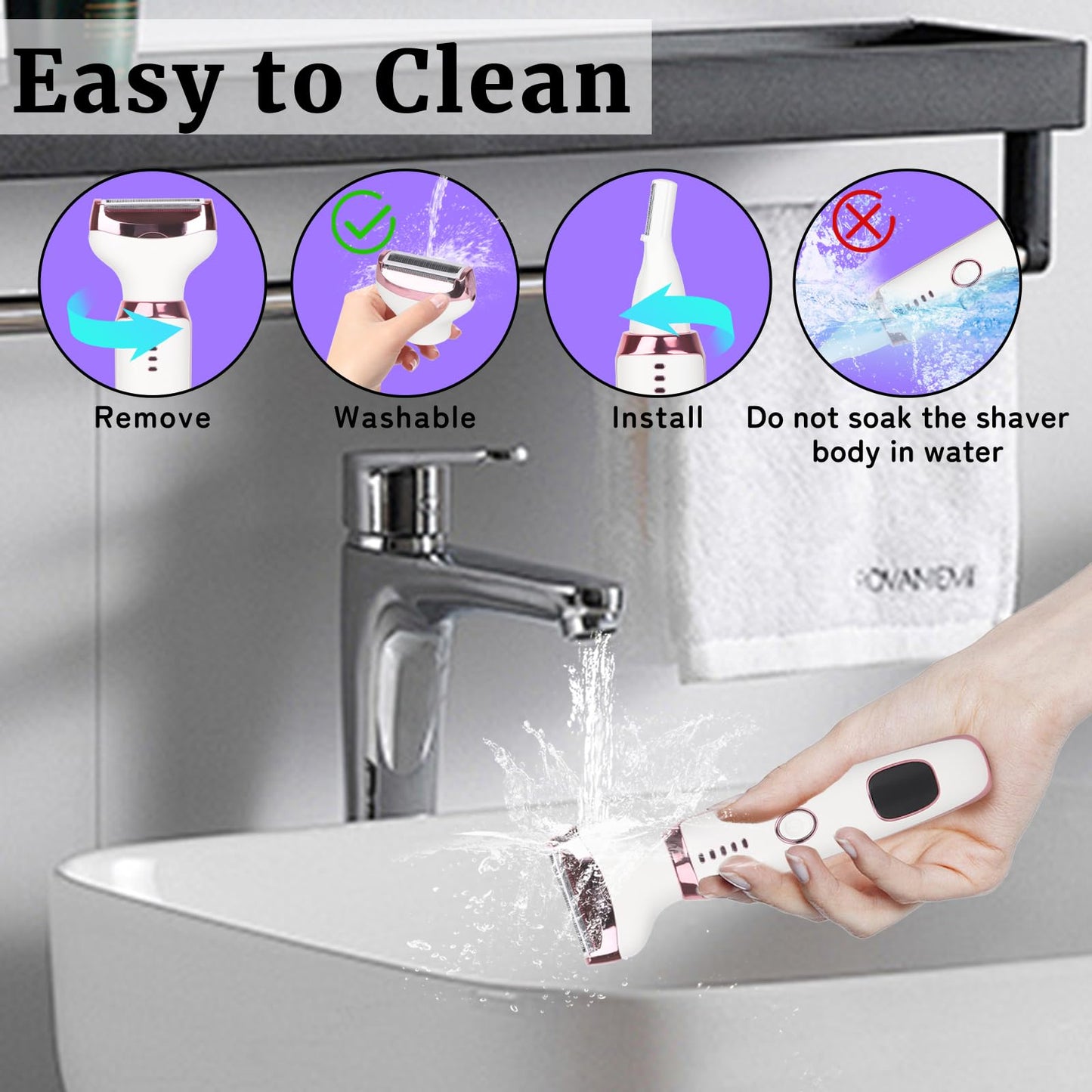 Beanify 2026 LED Display Electric Razor for Women Men,Beauty Women's Wet & Dry Electric Shaver, Painless 4 in 1 Painless Body Razors,Cordless Ladies Beauty and Personal Care Beanify