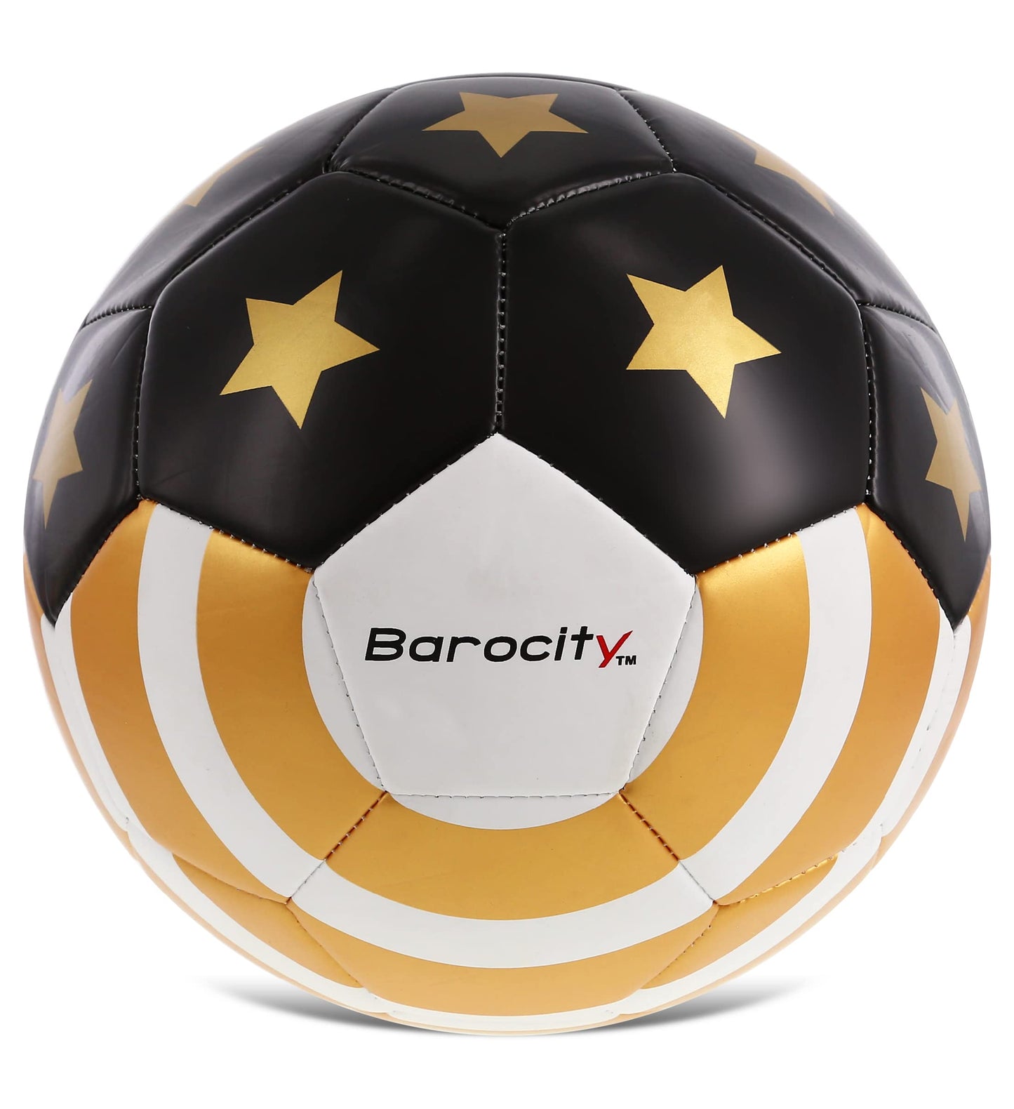 Barocity Gold USA Flag Soccer Ball - Premium Official Match Ball with Cool Stripes and Stars Pattern, Durable Adult and Kids Soccer Ball for Indoor…