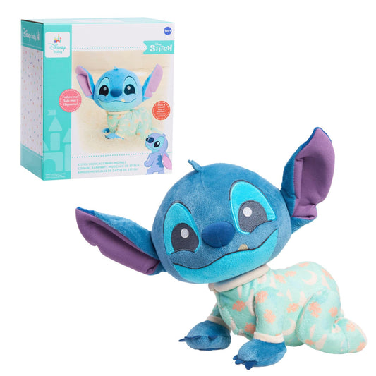 Just Play Disney Baby Musical Crawling and Talking Pals, Stitch, Interactive Plush Toy, Kids Toys for Ages 09 Month