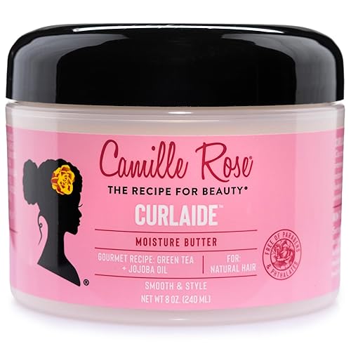 Camille Rose Curlaide Moisture Butter - Curly Hair Cream with Green Tea & Jojoba, Detangler, 8 Fl Oz