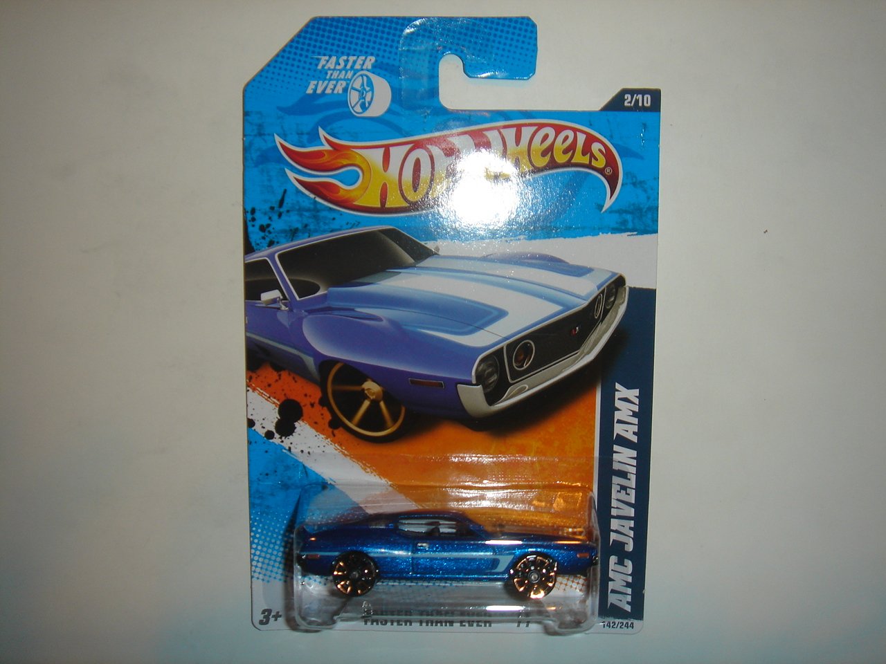 Hot Wheels 2011 KMart Exclusive AMC Javelin AMX Blue Diecast Car 1:64 Scale 3.75 Inches