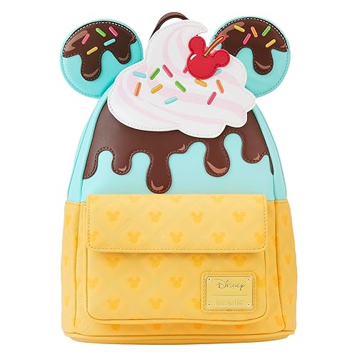 Loungefly Disney Mickey and Minnie Mouse Sweets Ice Cream Womens Double Strap Shoulder Bag Purse